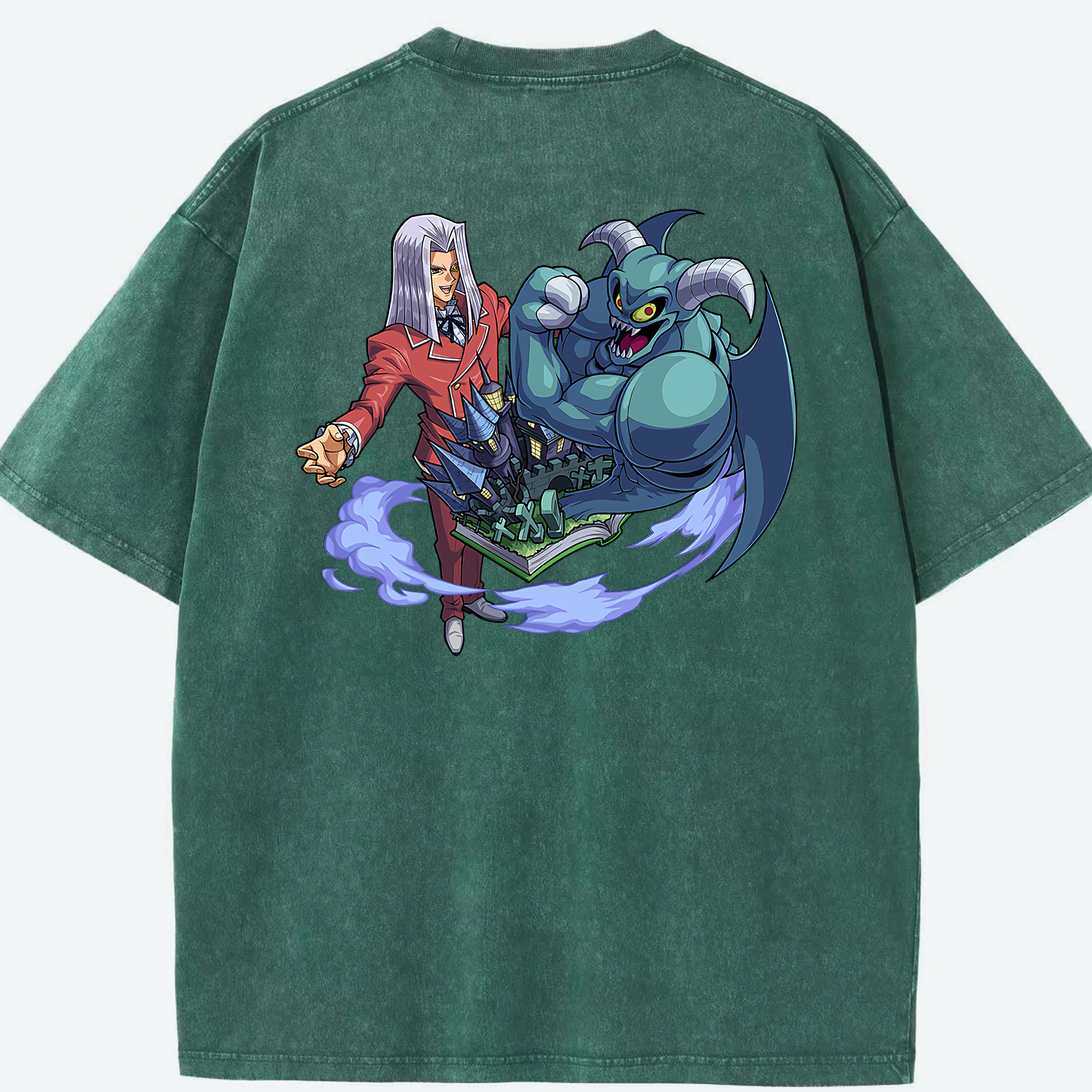 （画像用） 遊☆戯☆王 Yu-Gi-Oh! 綿100% ヴィンテージ風 半袖Tシャツ（背面プリント）
